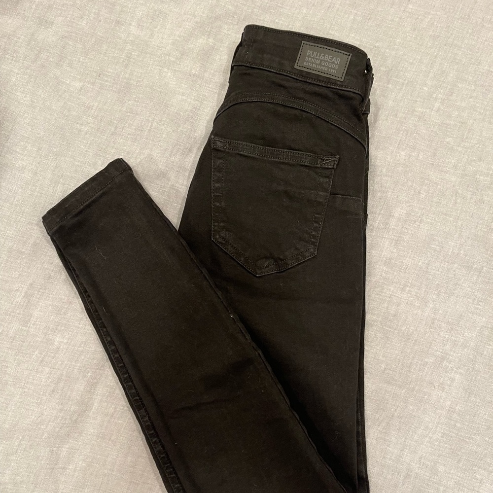 Pull&Bear Black High Waist Skinny Jeans Size 0